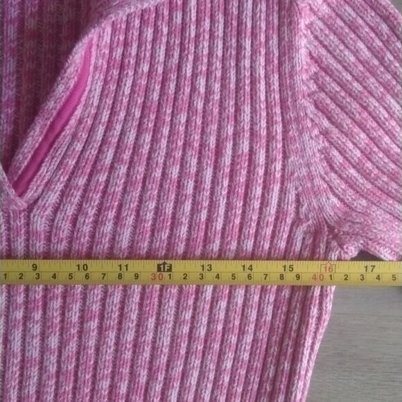 Tommy Hilfiger Pink Ribbed Cable Knit Women's Sweater - Picture 8 of 8